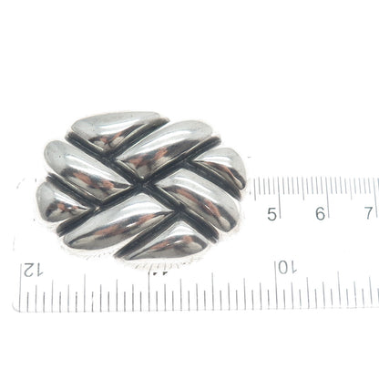 KRYPELL 925 Sterling Silver Vintage Modernist Oxidized Pin Brooch