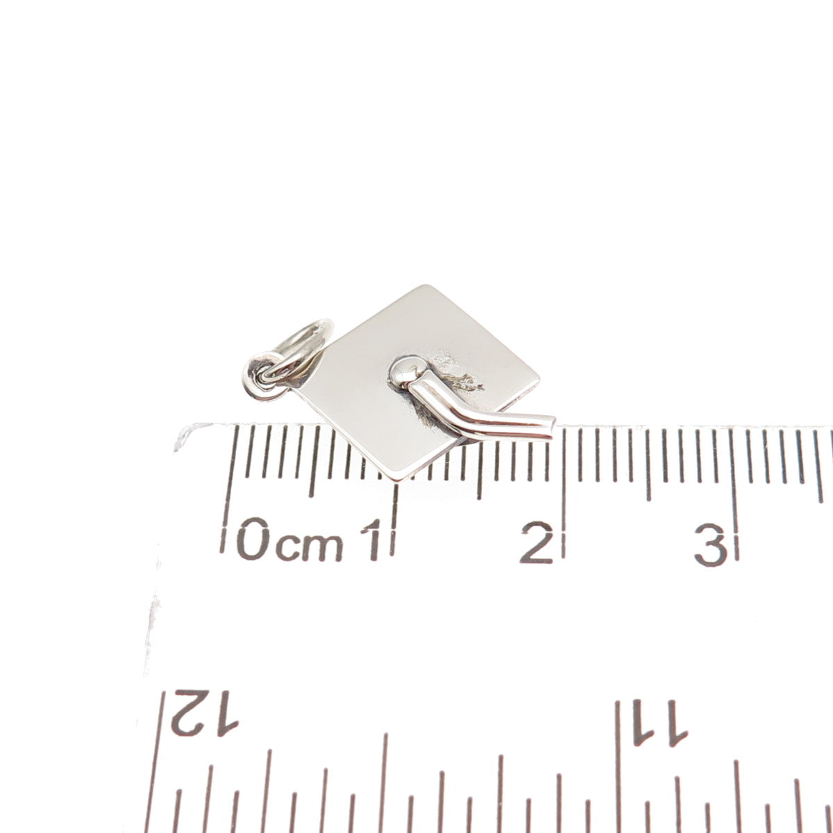 Beau 925 Sterling Silver Vintage Graduation Hat 3D Mini Charm Pendant