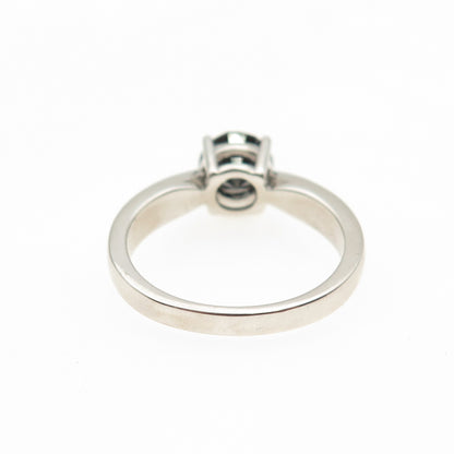 925 Sterling Silver Real Round-Cut Black Diamond Ring Size 8