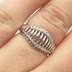 925 Sterling Silver Vintage Fence Ring Size 5