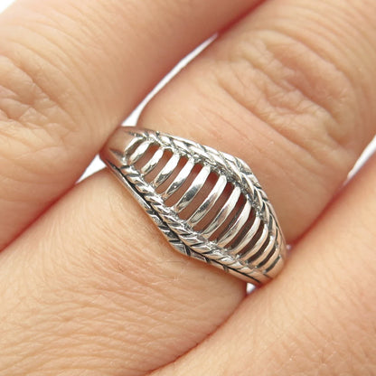925 Sterling Silver Vintage Fence Ring Size 5