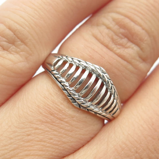 925 Sterling Silver Vintage Fence Ring Size 5
