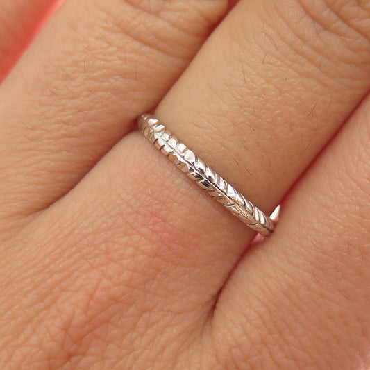 NEVADA 925 Sterling Silver Vintage Wheat Stackable Band Ring Size 7.25