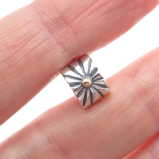 PANDORA 925 Sterling Silver & Gold Sunburst Clip Charm