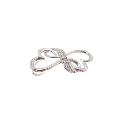CHARLES WINSTON 925 Sterling Silver Real Diamond Heart Minimalist Slide Pendant