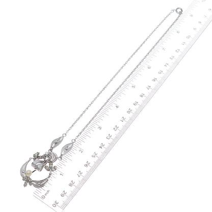 ESPO JOSEPH ESPOSITO Sterling Silver Antique Real Pearl Rhinestone Necklace 16"