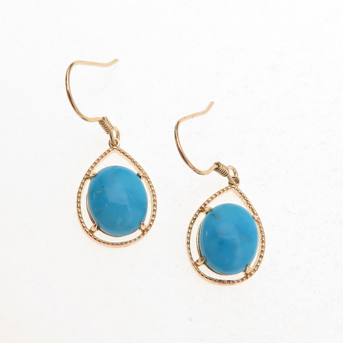 Tehya Oyama Sterling Silver Gold Plated Real Sleeping Beauty Turquoise Earrings