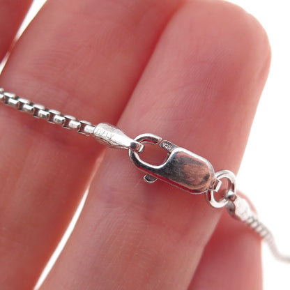 925 Sterling Silver Italy Round Box Chain Necklace 18"