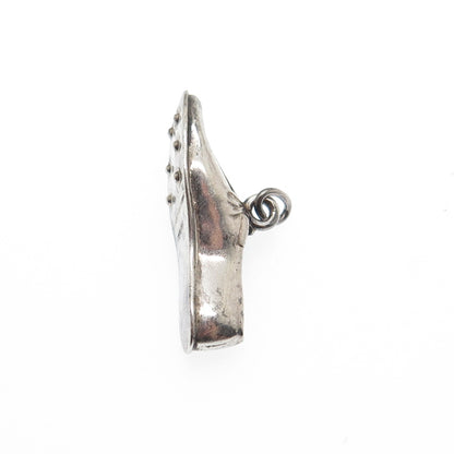 925 Sterling Silver Vintage Golf Shoe Oxidized 3D Charm Pendant
