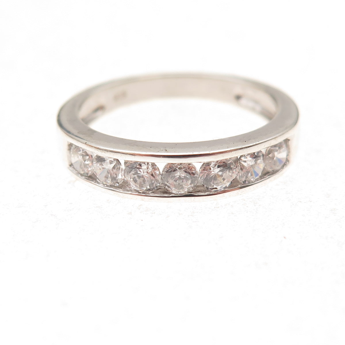 925 Sterling Silver Round-Cut C Z Ring Size 7.25