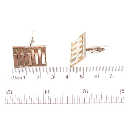 830S Silver 2-Tone Vintage Scandinavia Modernist Cufflinks