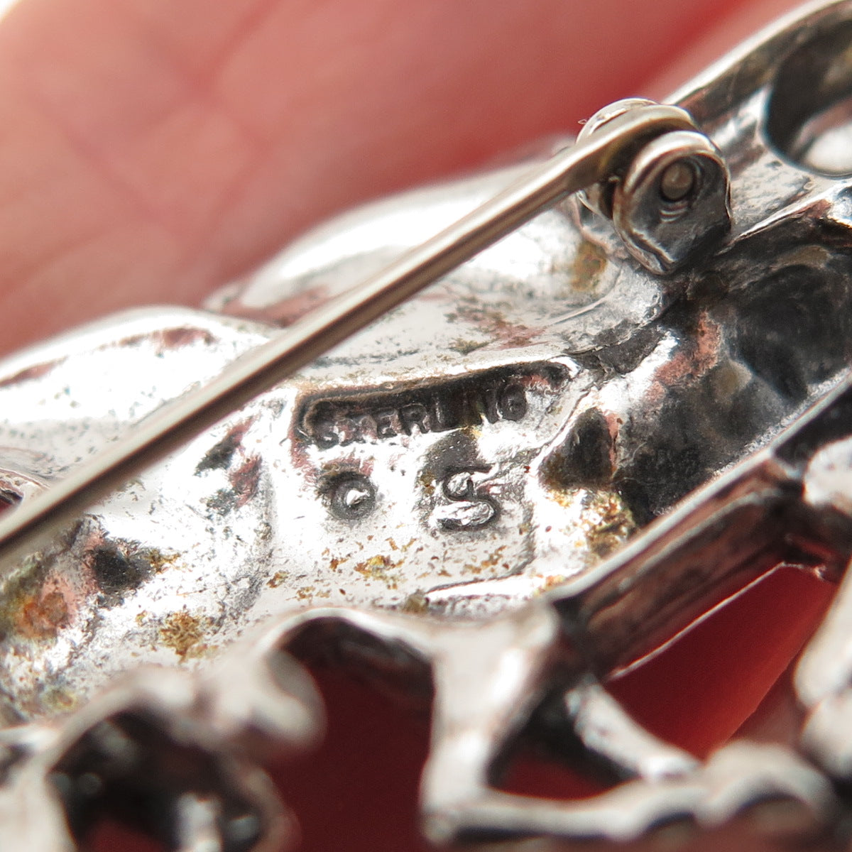 SHUBE 925 Sterling Silver Vintage Wild Horses Oxidized Pin Brooch