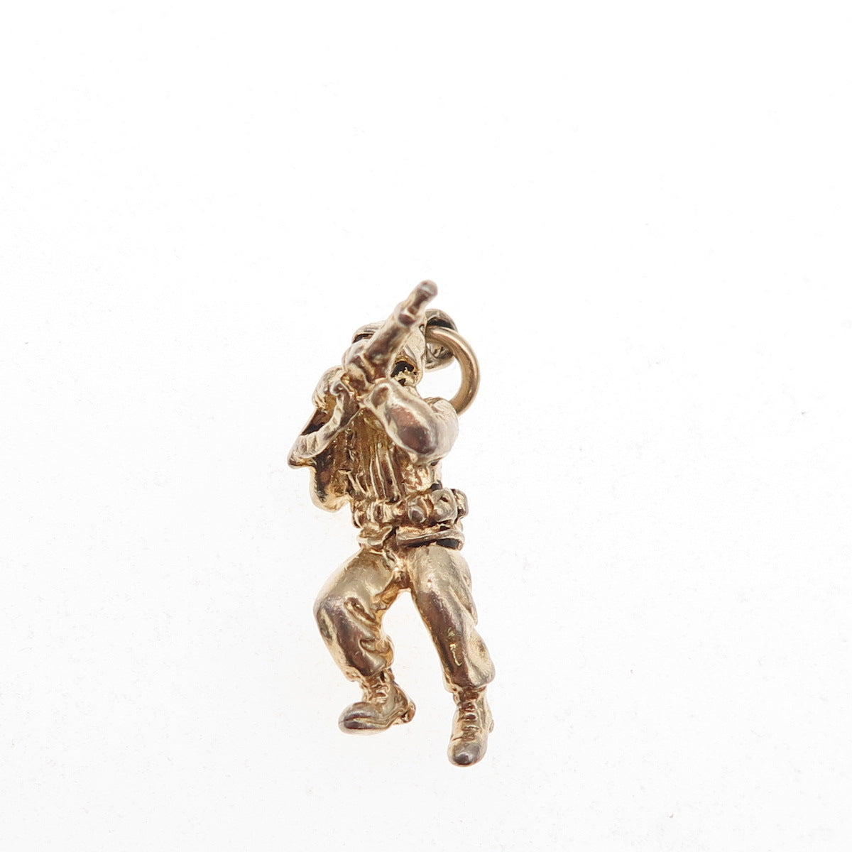 Crest Craft 925 Sterling Silver Gold Pated Vintage Soldier 3D Charm Pendant