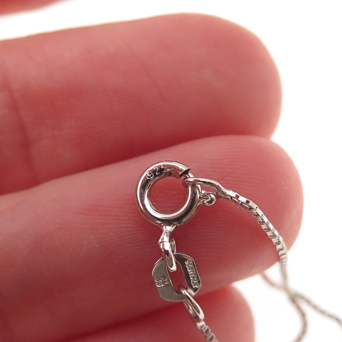 925 Sterling Silver Round-Cut C Z Teardrop Box Chain Necklace 18"