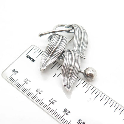 925 Sterling Silver Antique Art Deco Felchcraft Leaf Pin Brooch