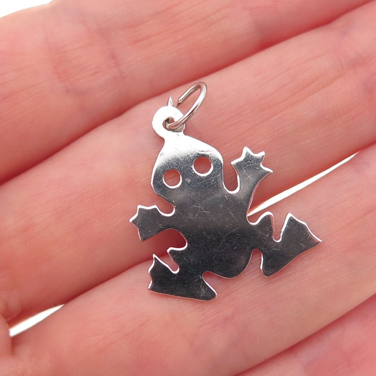 Mark Mercy 925 Sterling Silver Vintage Frog Good Luck Charm Pendant