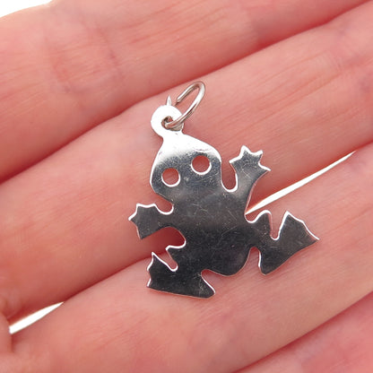 Mark Mercy 925 Sterling Silver Vintage Frog Good Luck Charm Pendant