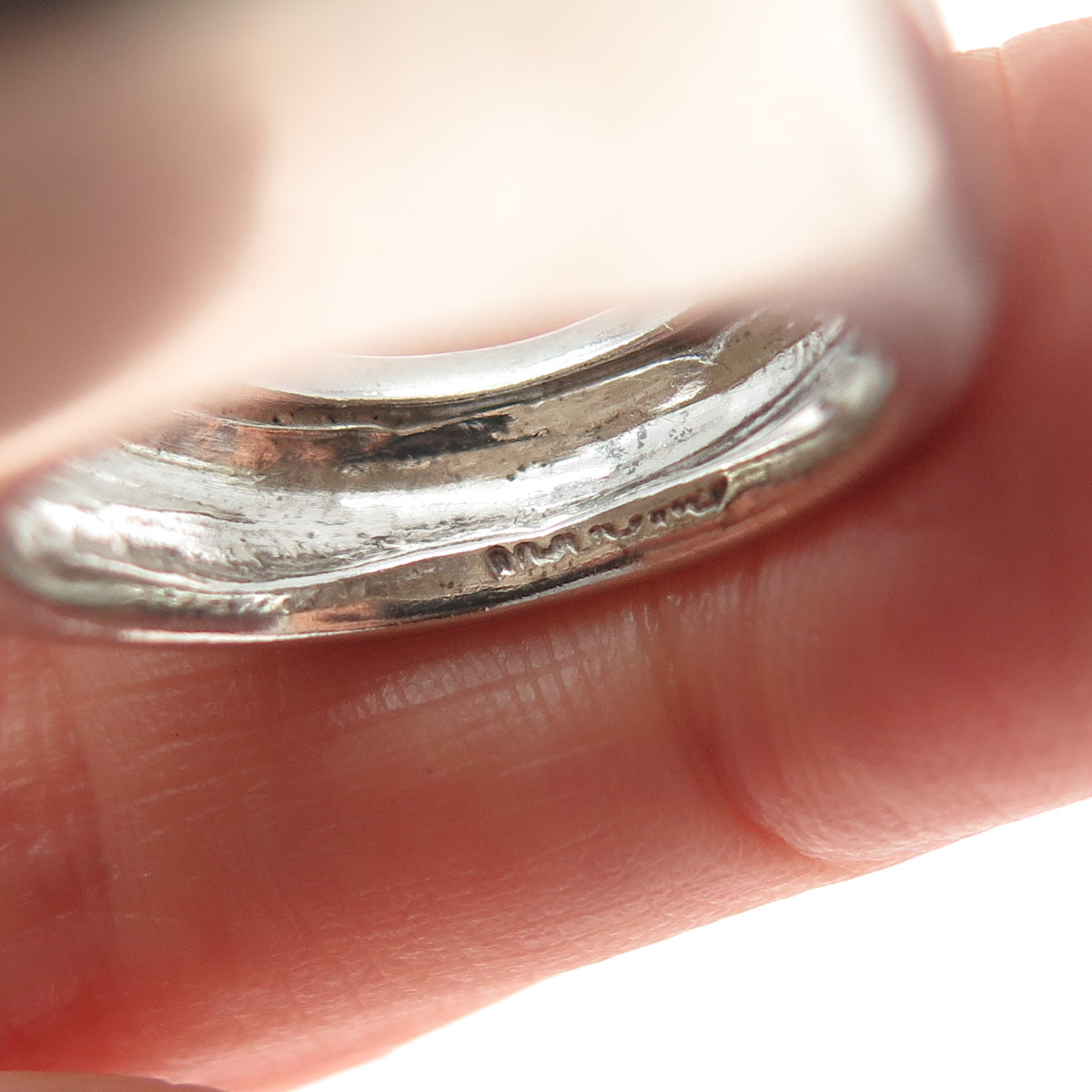 925 Sterling Silver Vintage Modernist Ribbed Dome Ring Size 6.5