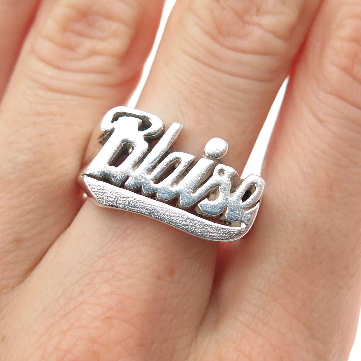 925 Sterling Silver Vintage Blaise Name Ring Size 10.5