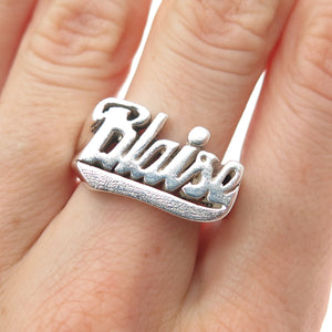 925 Sterling Silver Vintage Blaise Name Ring Size 10.5