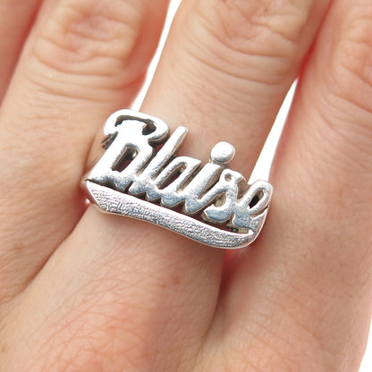 925 Sterling Silver Vintage Blaise Name Ring Size 10.5