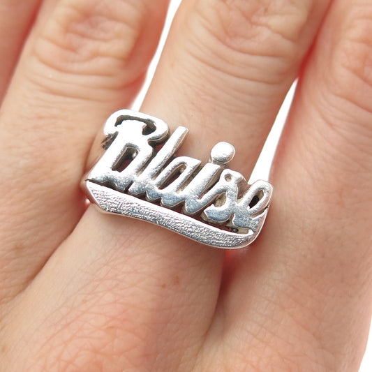 925 Sterling Silver Vintage Blaise Name Ring Size 10.5
