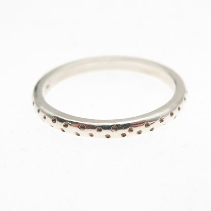 925 Sterling Silver Vintage Dotted Oxidized Band Ring Size 7