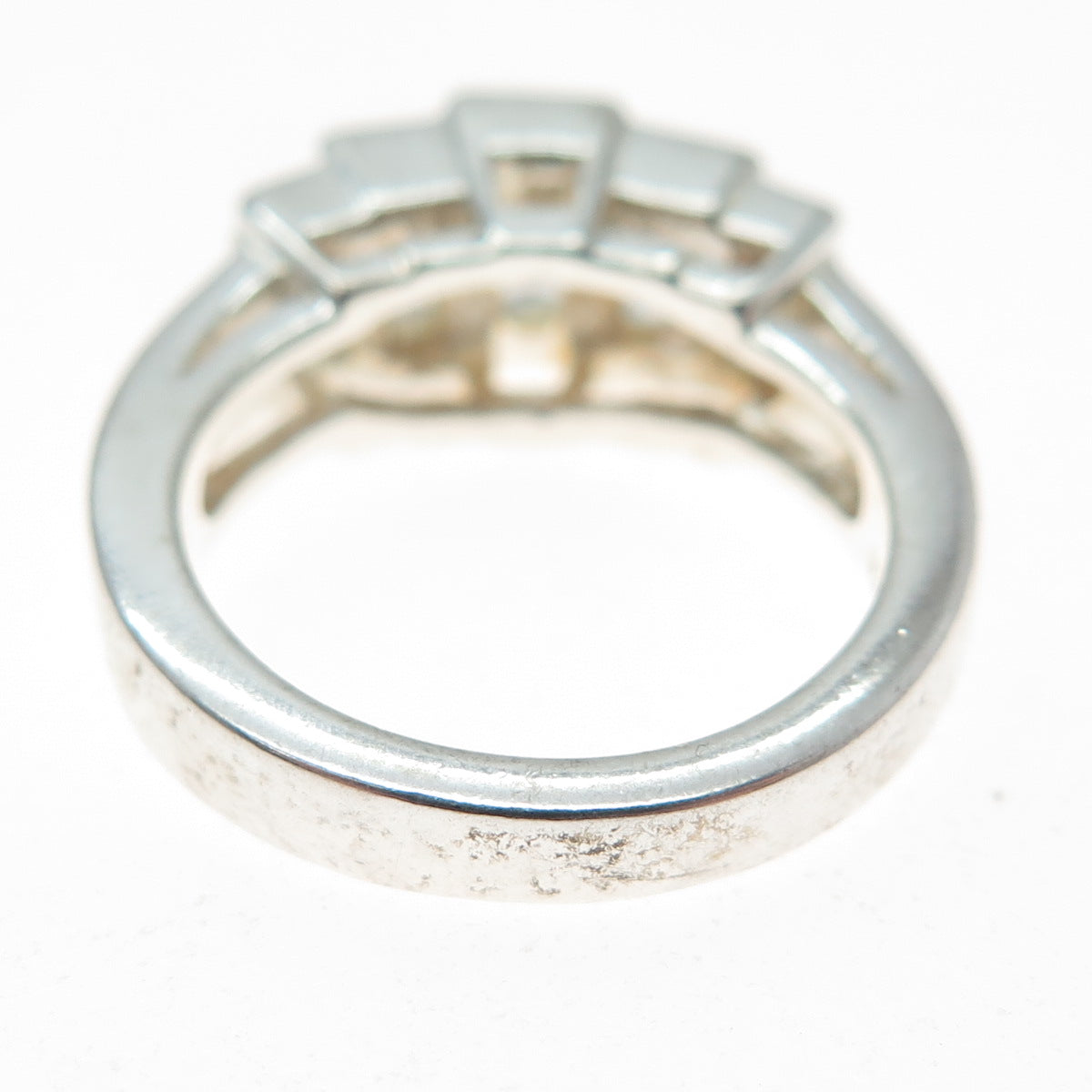 925 Sterling Silver Vintage Radiant-Cut C Z Promise Ring Size 6.25