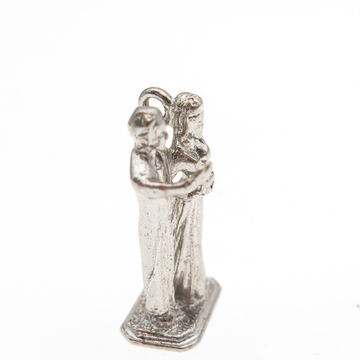 925 Sterling Silver Vintage Bride & Groom Wedding 3D Mini Charm Pendant