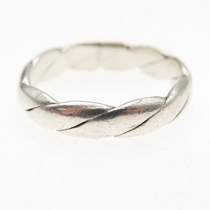 Charles Winston 925 Sterling Silver Vintage Oxidized Twisted Band Ring Size 10