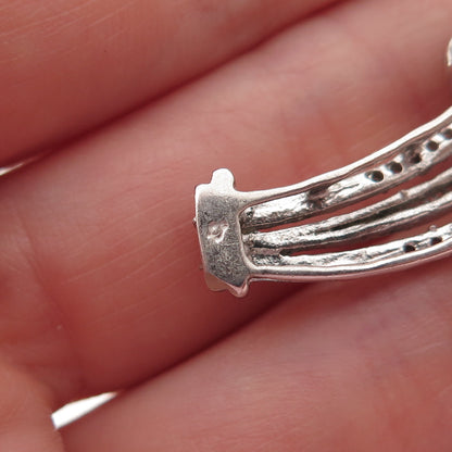 925 Sterling Real Round & Emerald-Cut Diamond Infinity Centerpiece Pendant