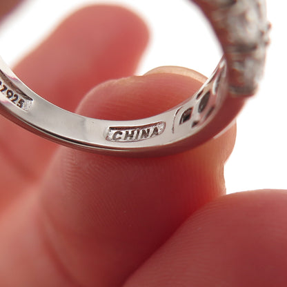 925 Sterling Silver Round-Cut C Z Ring Size 6.25