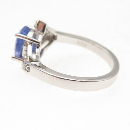 RJ Graziano 925 Sterling Silver Real Tanzanite & White Topaz Ring Size 7.75