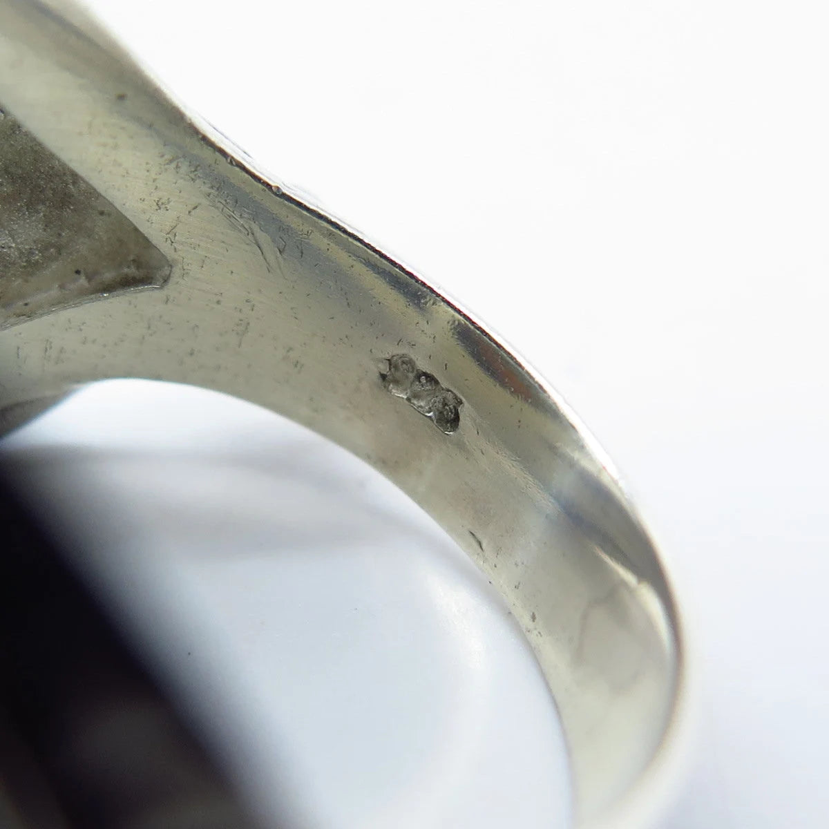 925 Sterling Silver Vintage Real Tiger Iron Gem Leaf Ring Size 6.25