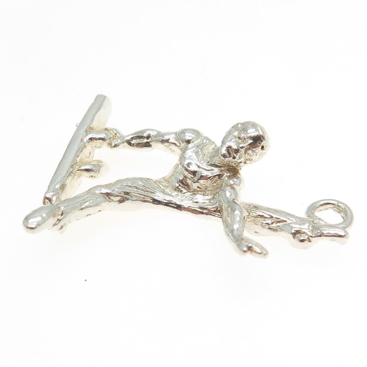 925 Sterling Silver Vintage Athlete / Gymnast 3D Pendant