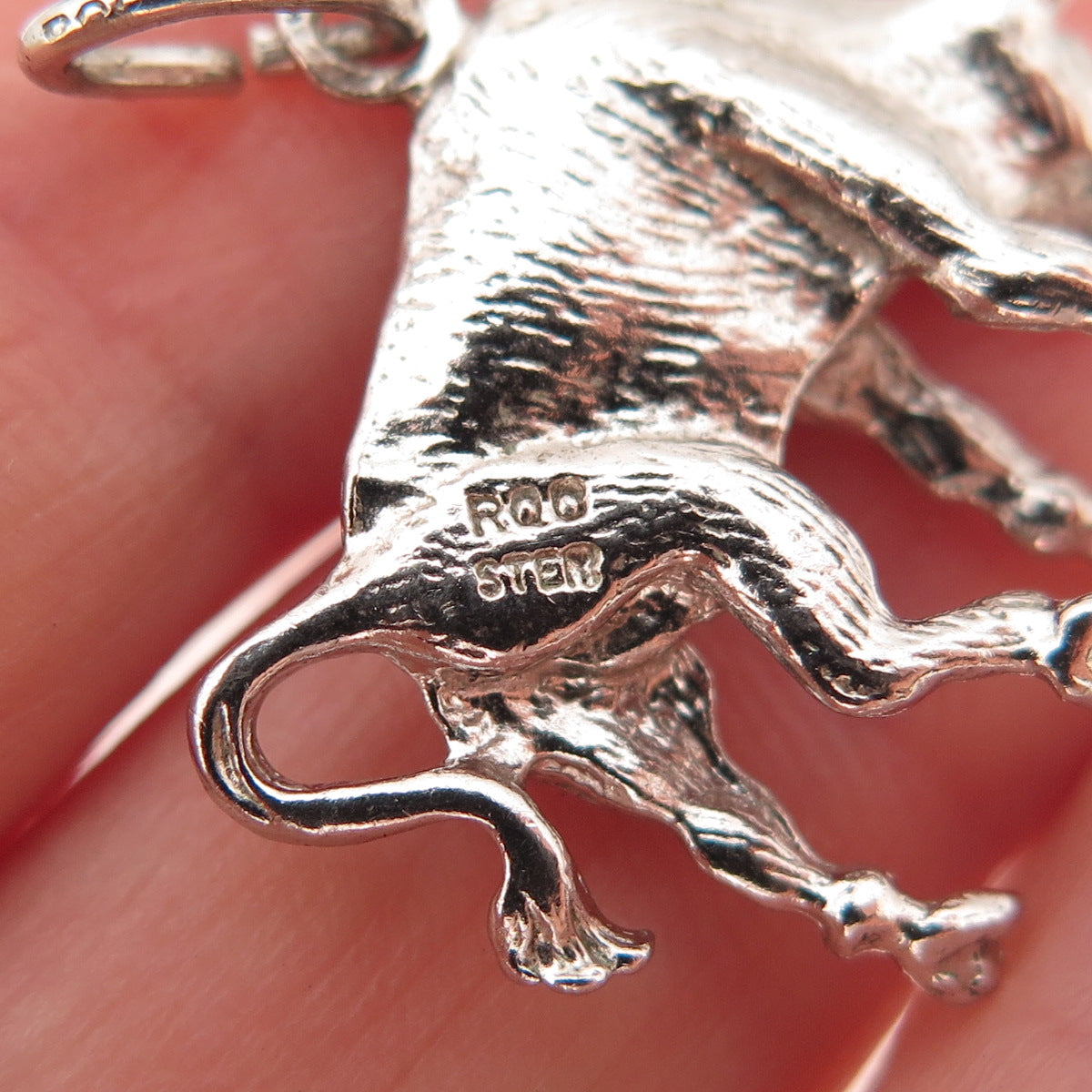Rembrandt 925 Sterling Silver Vintage Taurus Zodiac Sign 3D Charm Pendant
