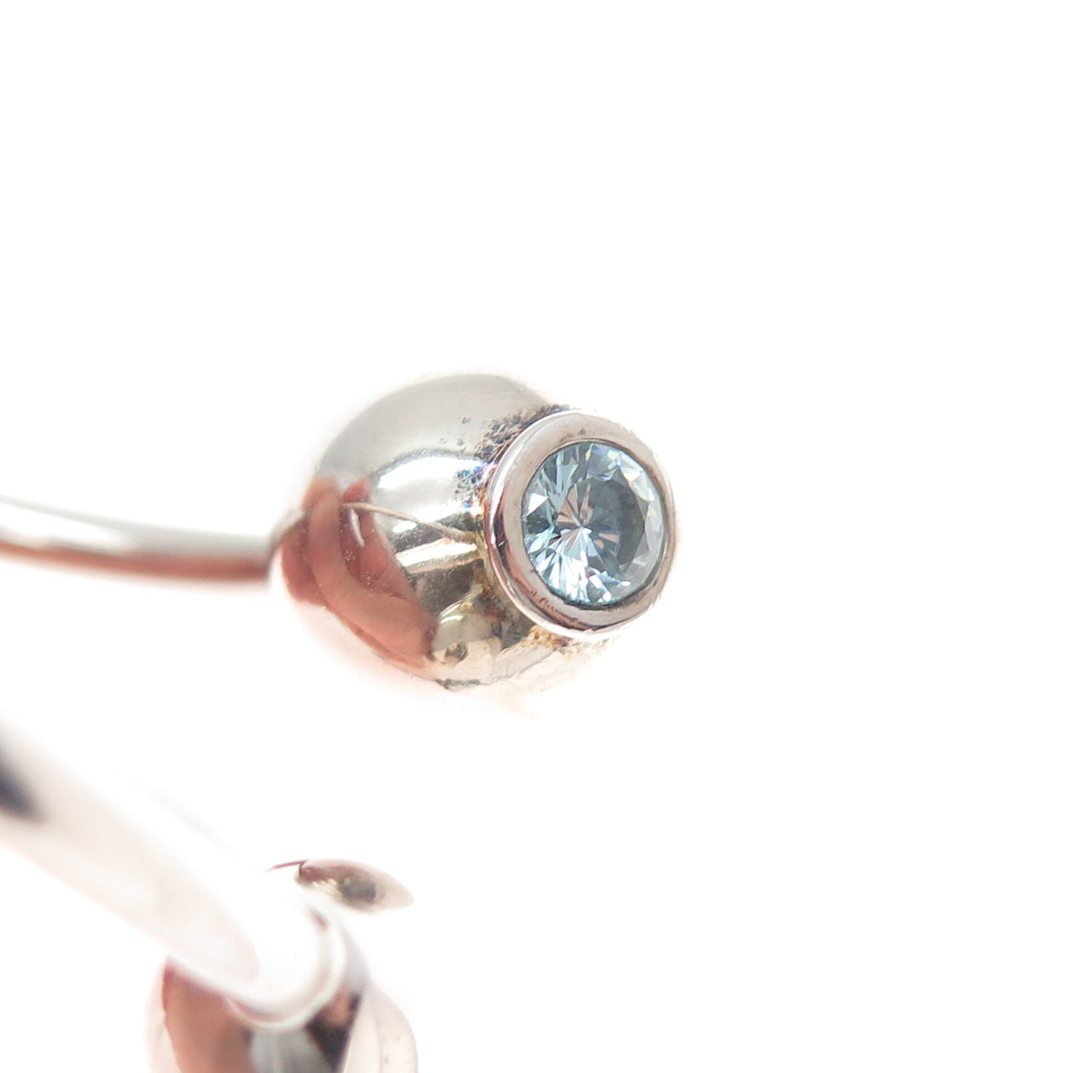 TSIKOLIA Sterling Silver Blue & Purple C Z Vase Adjustable Bangle Bracelet 6.5"