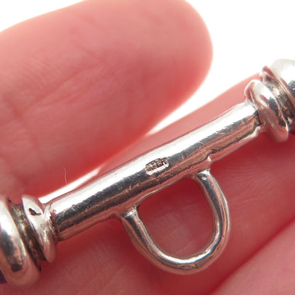 925 Sterling Silver Vintage Real Amethyst Bracelet / Necklace Toggle Lock Clasp