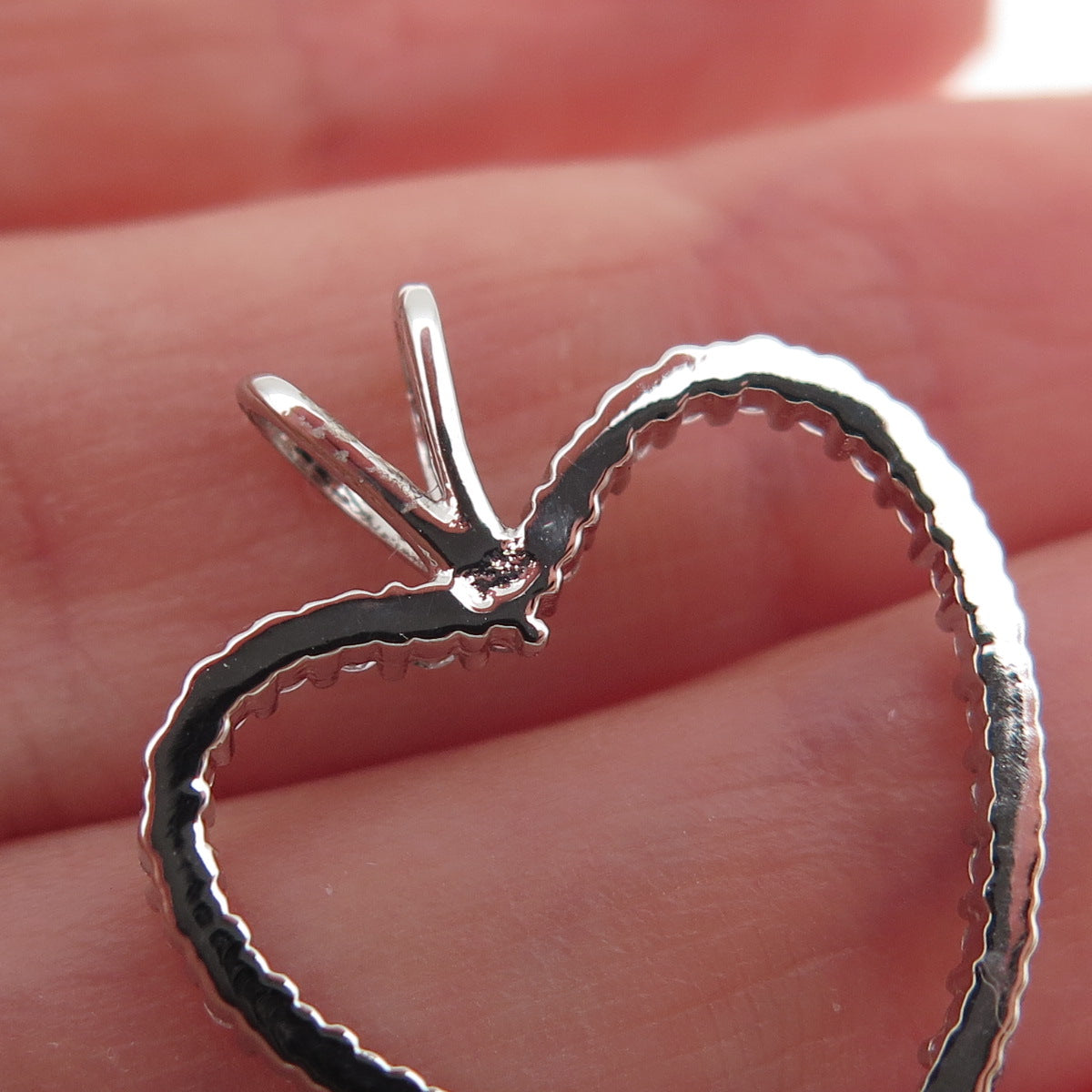 925 Sterling Silver Round-Cut C Z Heart Mini Charm Pendant