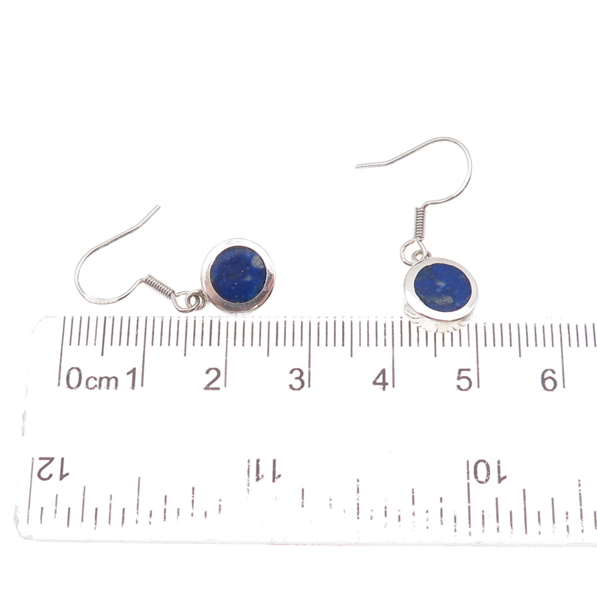 950 Silver Vintage Real Lapis Dangle Earrings