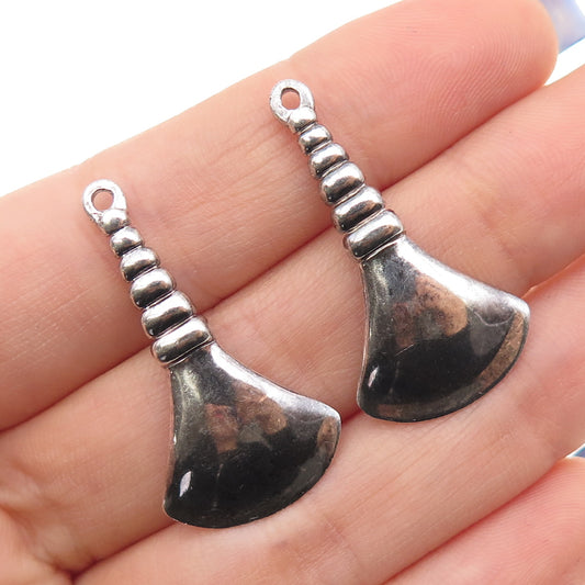 ROBERT LEE MORRIS 925 Sterling Silver Vintage Modernist Oxidized Jacket Earrings