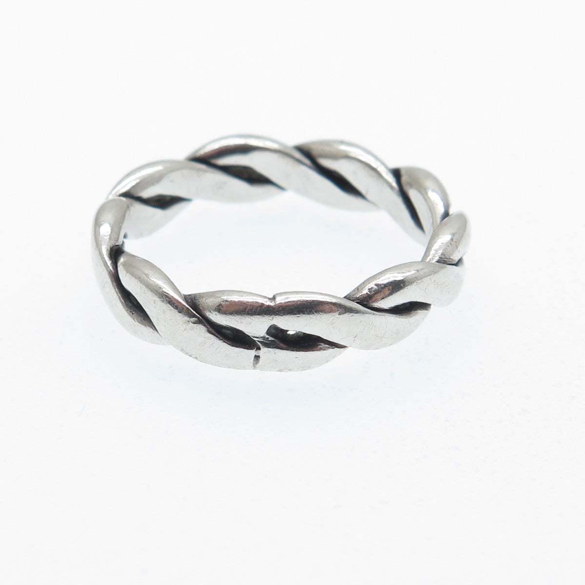 925 Sterling Silver Vintage Twisted Band Ring Size 6.25