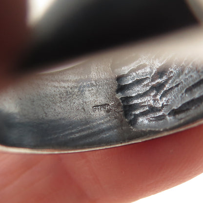 925 Sterling Silver Vintage Masonic Oxidized Signet Ring Size 10.75
