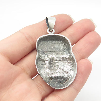 925 Sterling Silver Vintage Japanese Mask Oxidized Pendant