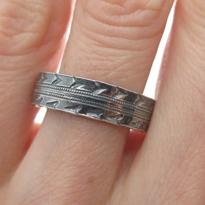 J.D. SCHLANG CO Sterling Silver Antique Art Deco Martin Bird Band Ring Size 9.25