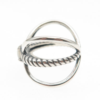 Carolyn Pollack 925 Sterling Silver Vintage Real MOP Crisscross Ring Size 8.75