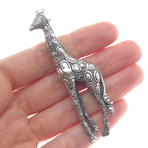 925 Sterling Silver Vintage Mexico Giraffe Oxidized Pin Brooch