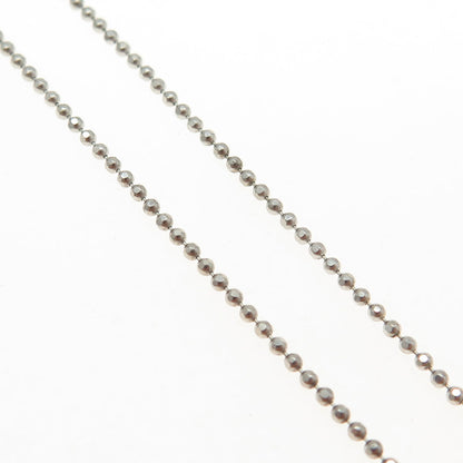 925 Sterling Silver Italy Ball Beaded Chain Necklace 18"