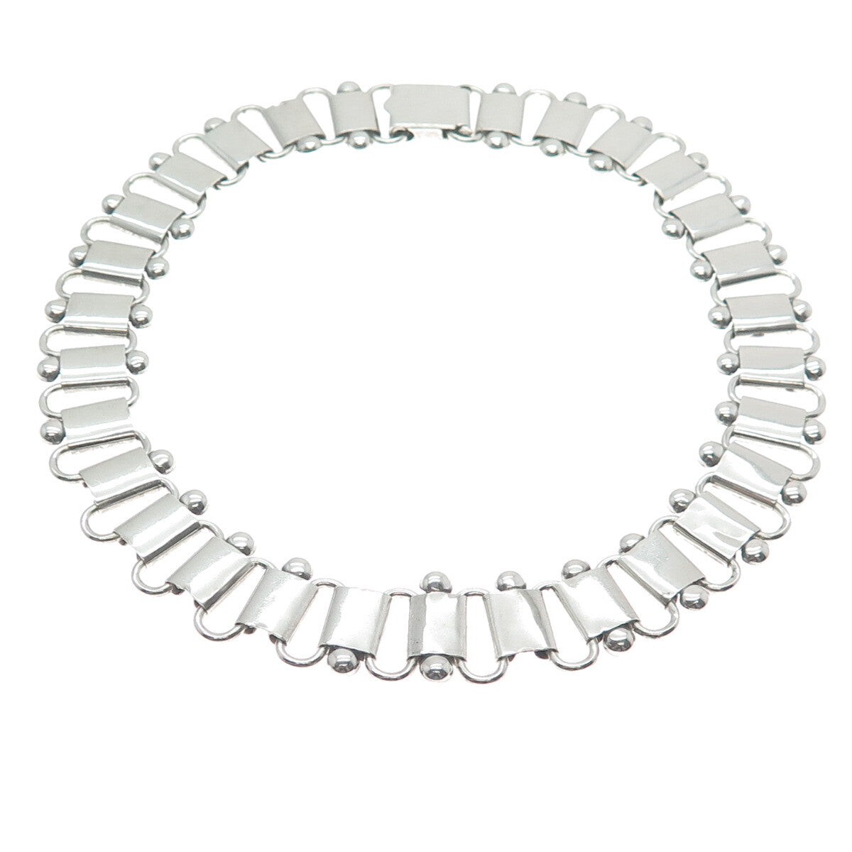 925 Sterling Silver Antique Book Chain Choker Necklace 14" (missing parts)