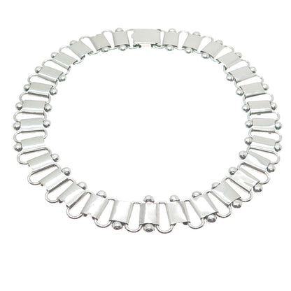 925 Sterling Silver Antique Book Chain Choker Necklace 14" (missing parts)